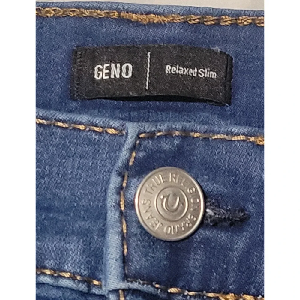 True Religion Geno Men's Relaxed Slim Fit Distressed Straight Leg Jeans‎ Size 36